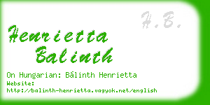 henrietta balinth business card